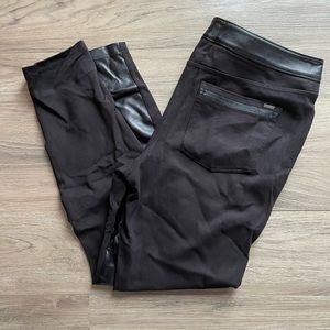 Leather front pants